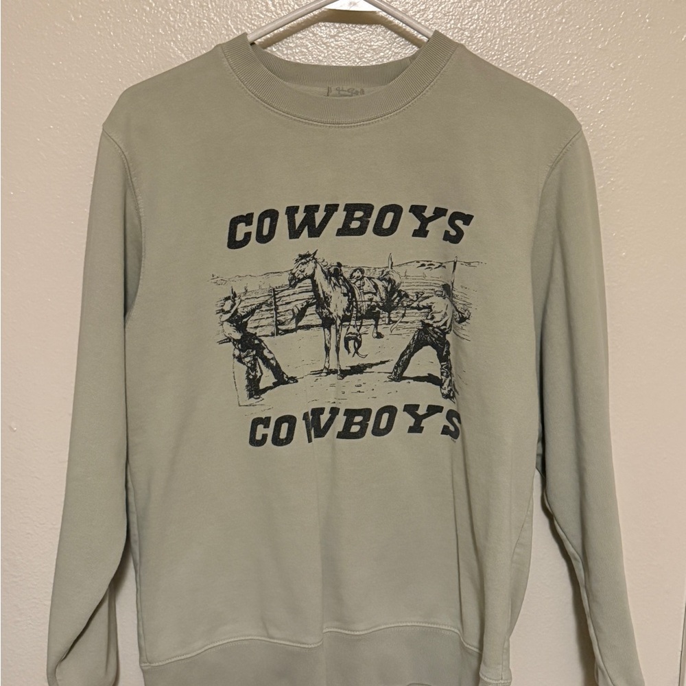 Brandy Melville Cowboys Graphic Sweater - Green